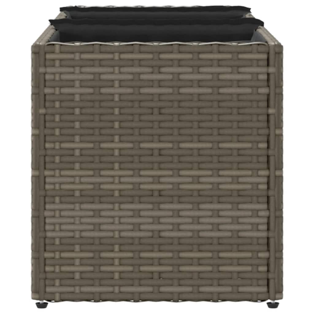 Vrtne sadilice s 3 posude 2 kom siva 105x30x32 cm od poliratana