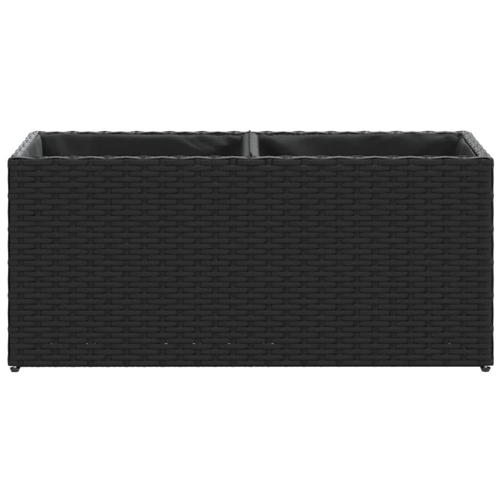Vrtne sadilice s 2 posude 2 kom crne 72x30x32 cm poliratan