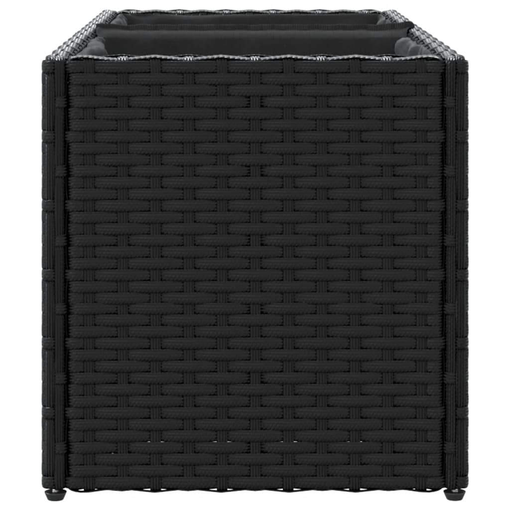 Vrtne sadilice s 2 posude 2 kom crne 72x30x32 cm poliratan