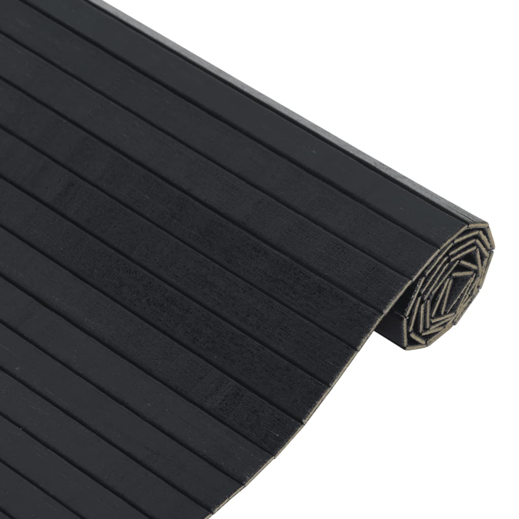 Pravokutni tepih crni 60x100 cm bambus