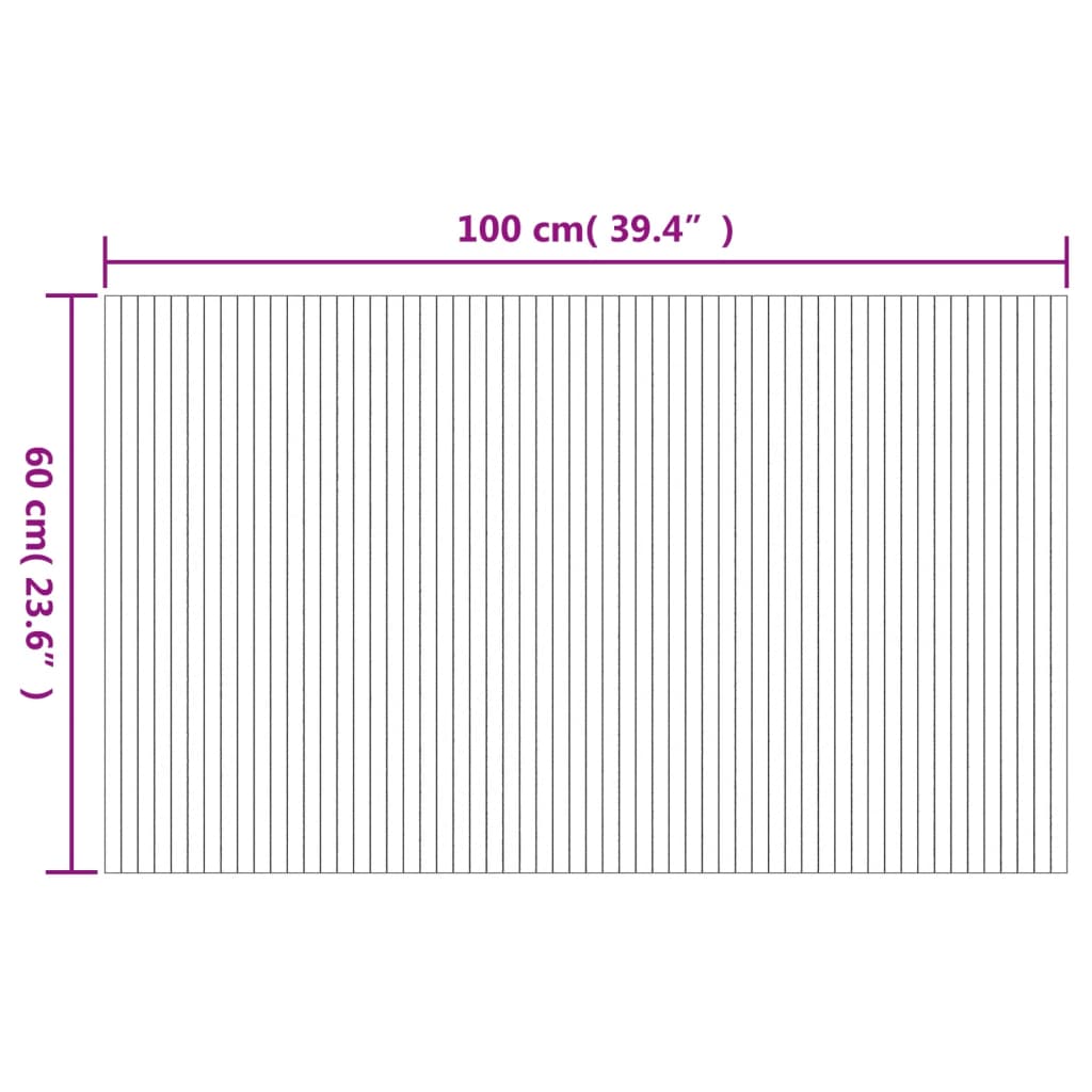 Tepih pravokutni svijetli prirodni 60 x 100 cm od bambusa