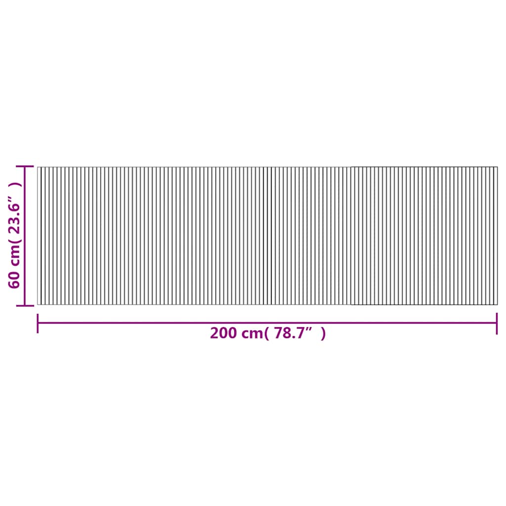 Tepih pravokutni smeđi 60 x 200 cm od bambusa