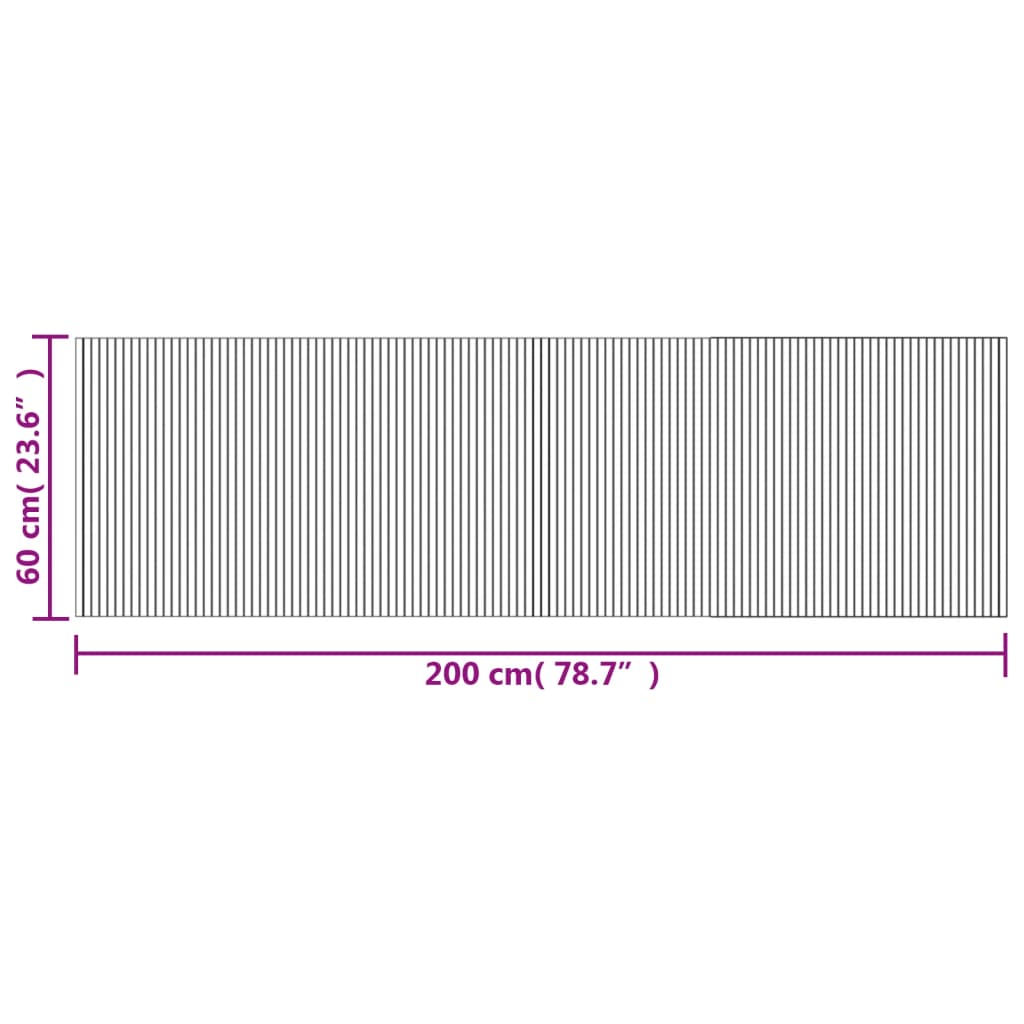 Tepih pravokutni svijetli prirodni 60 x 200 cm od bambusa