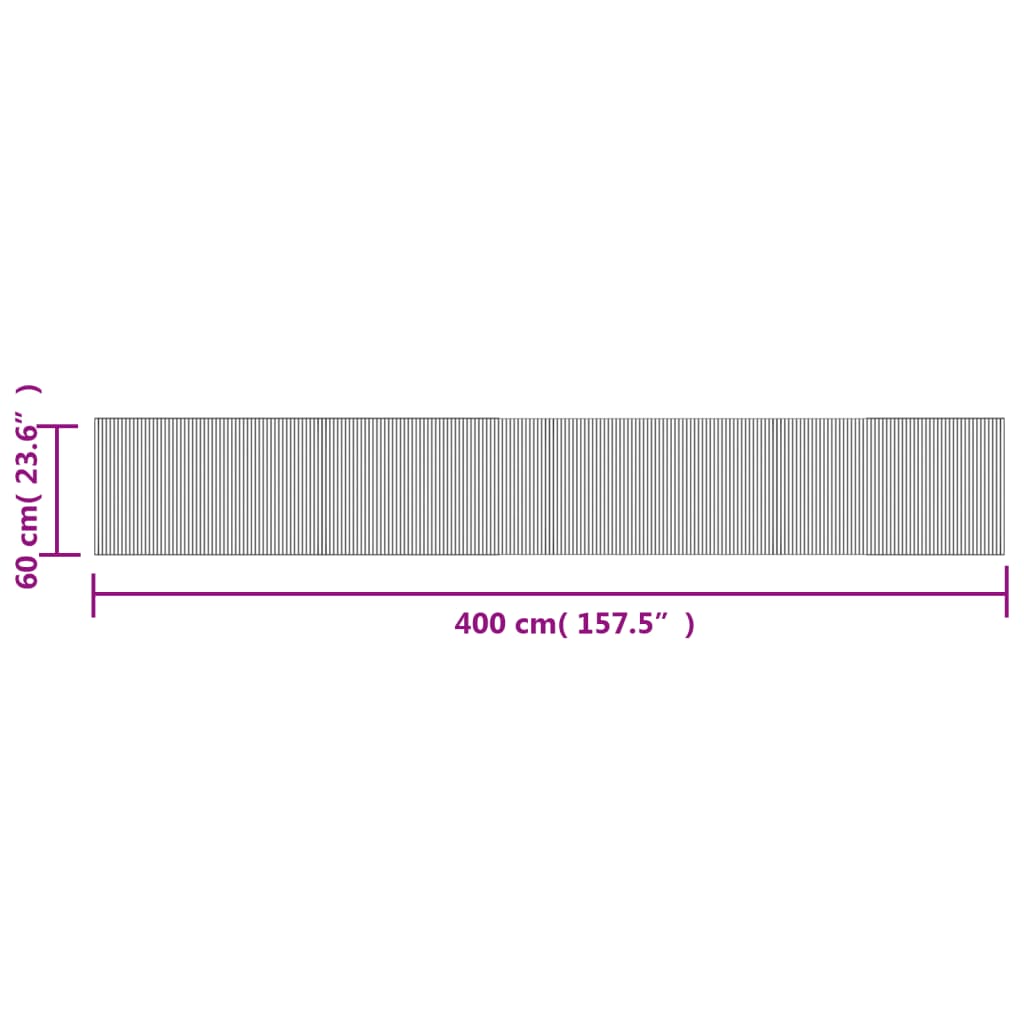 Tepih pravokutni svijetli prirodni 60 x 400 cm od bambusa