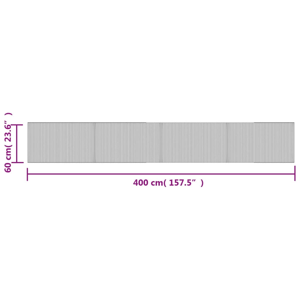 Tepih pravokutni sivi 60 x 400 cm od bambusa