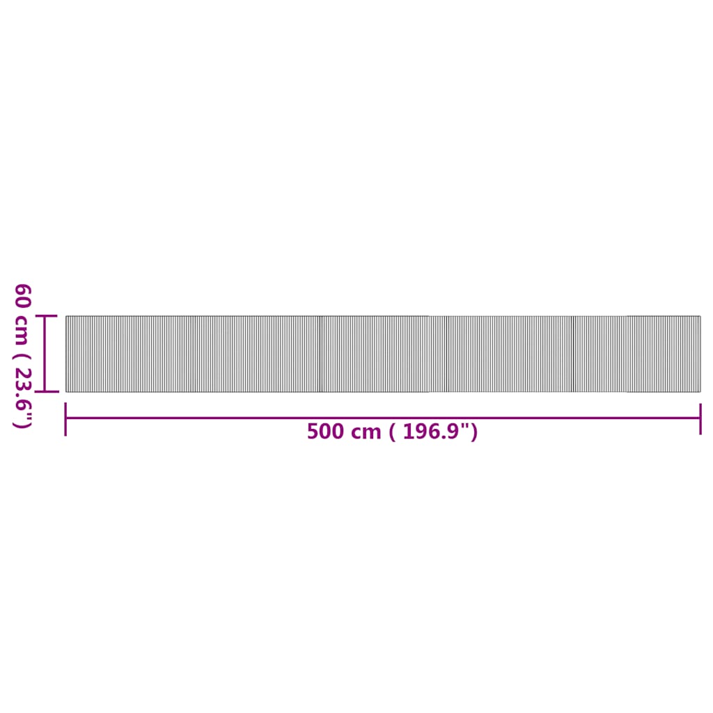 Tepih pravokutni prirodni 60 x 500 cm od bambusa