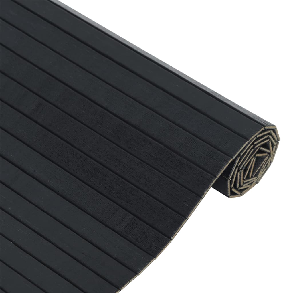 Pravokutni tepih crni 70x100 cm bambus
