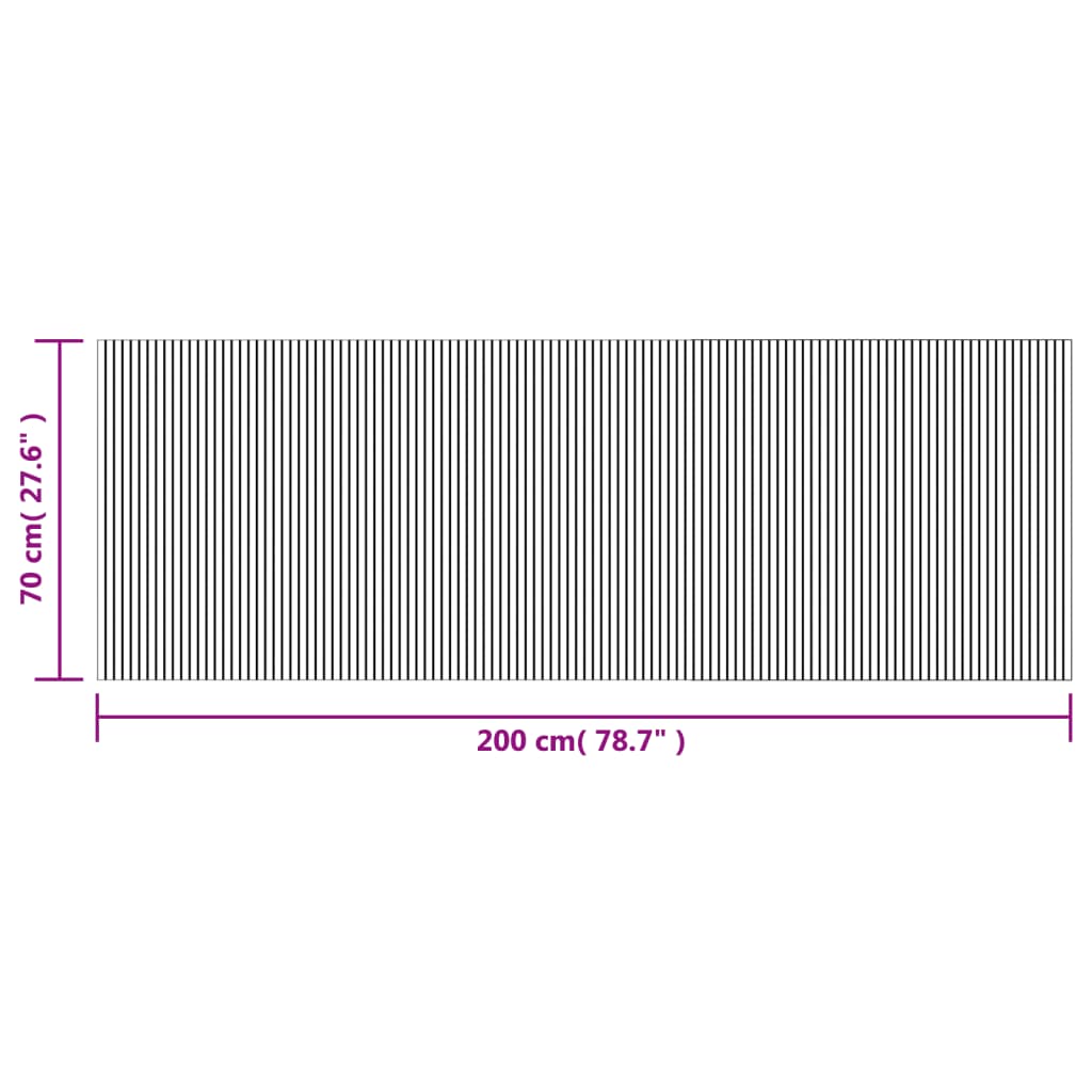 Pravokutni tepih crni 70x200 cm bambus