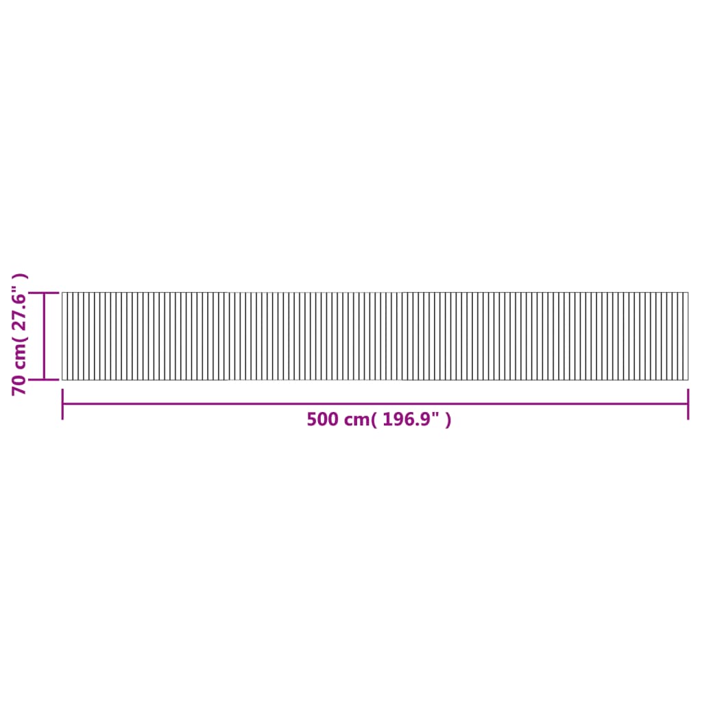 Tepih pravokutni sivi 70 x 500 cm od bambusa