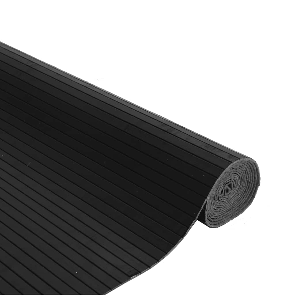 Pravokutni tepih crni 80x100 cm bambus