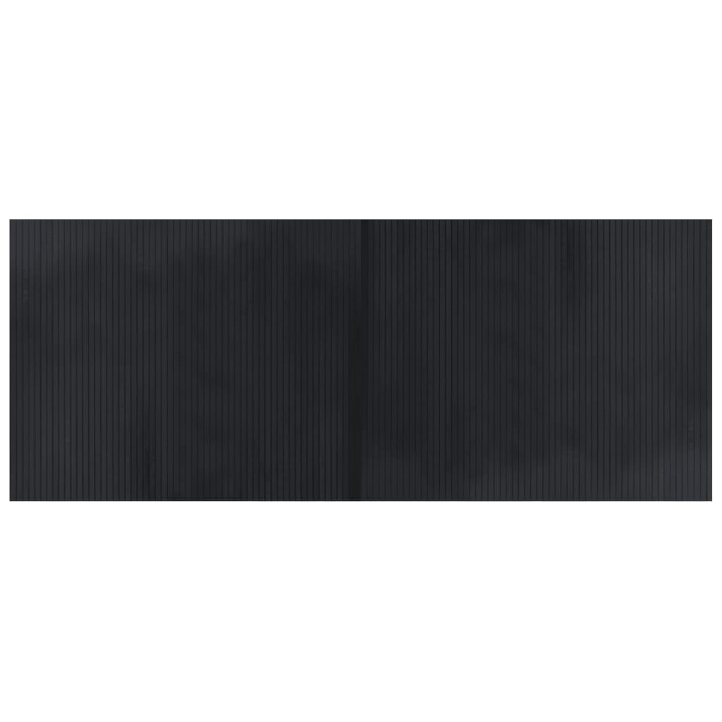 Tepih pravokutni crni 80 x 200 cm od bambusa