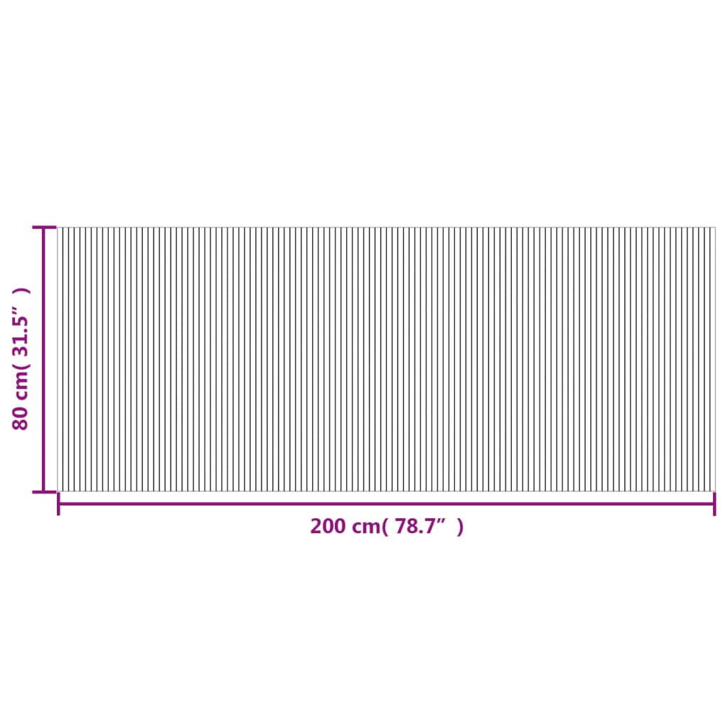 Tepih pravokutni sivi 80 x 200 cm od bambusa