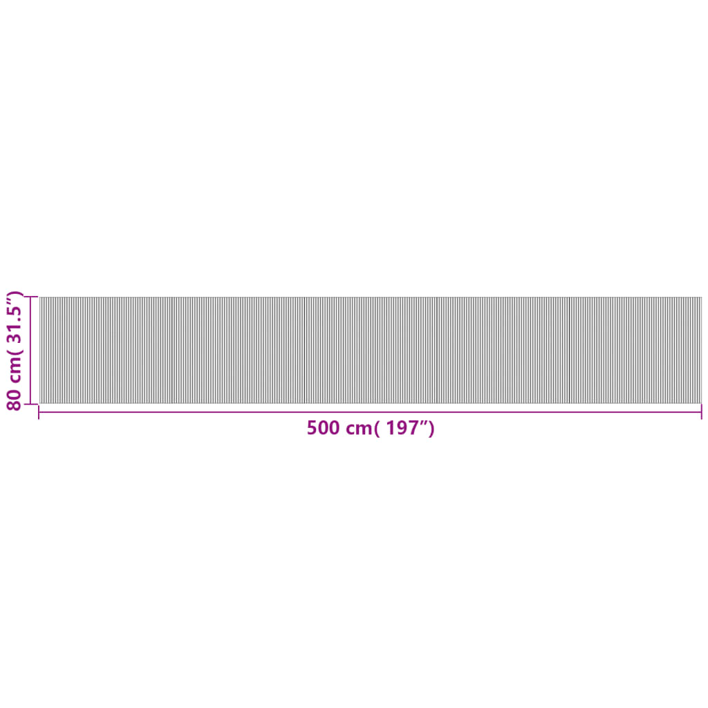 Tepih pravokutni svijetli prirodni 80 x 500 cm od bambusa