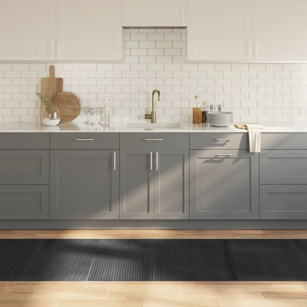 Tepih pravokutni sivi 80 x 500 cm od bambusa