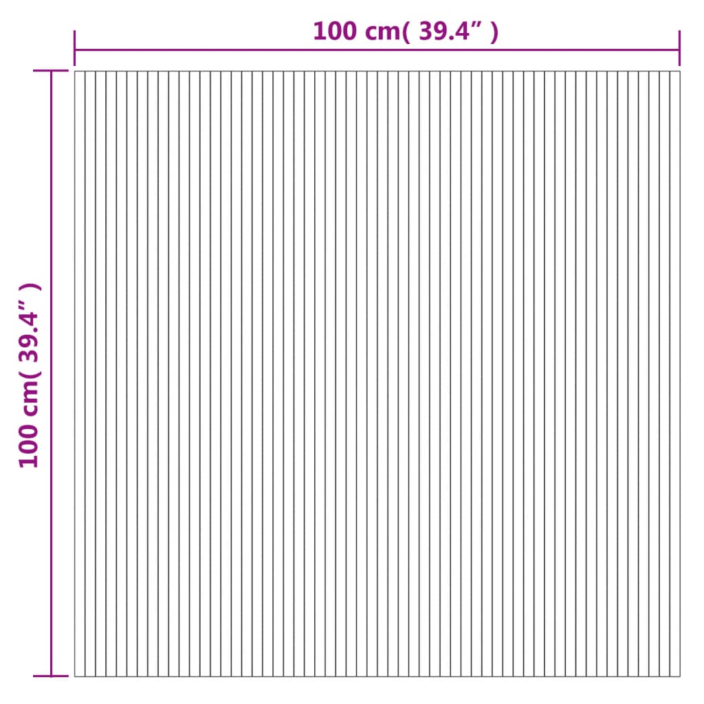 Tepih Pravokutni Svijetli Prirodni 100x100 cm Bambus