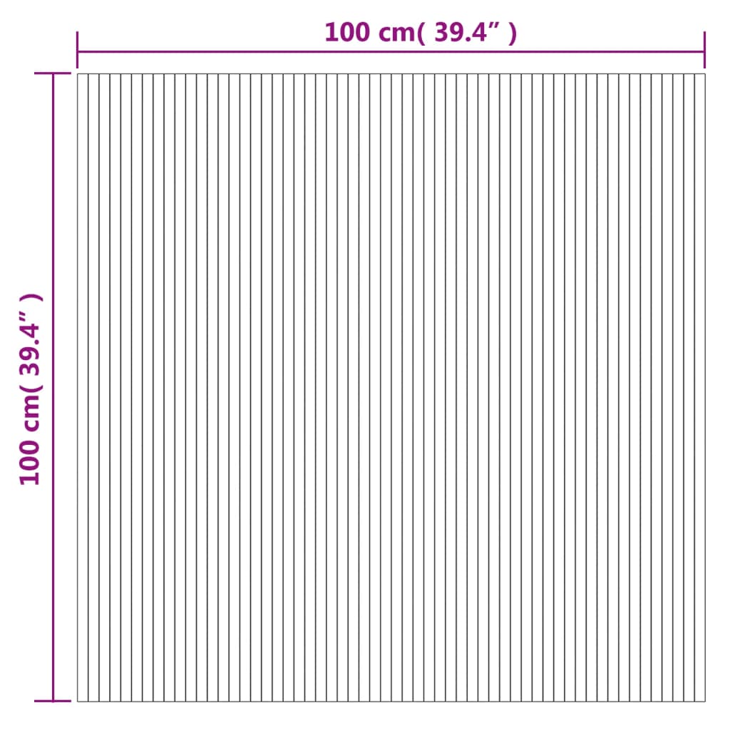 Tepih pravokutni sivi 100 x 100 cm od bambusa