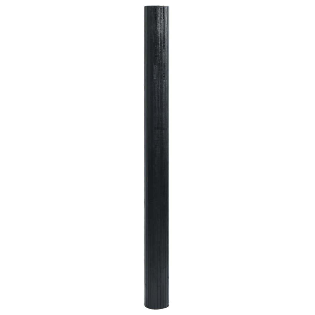 Tepih pravokutni crni 100 x 200 cm od bambusa