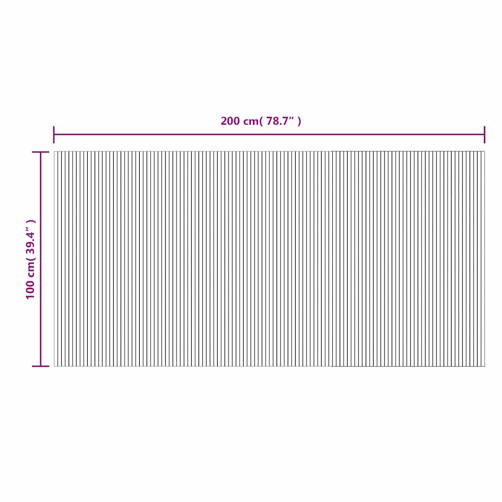 Tepih pravokutni smeđi 100 x 200 cm od bambusa