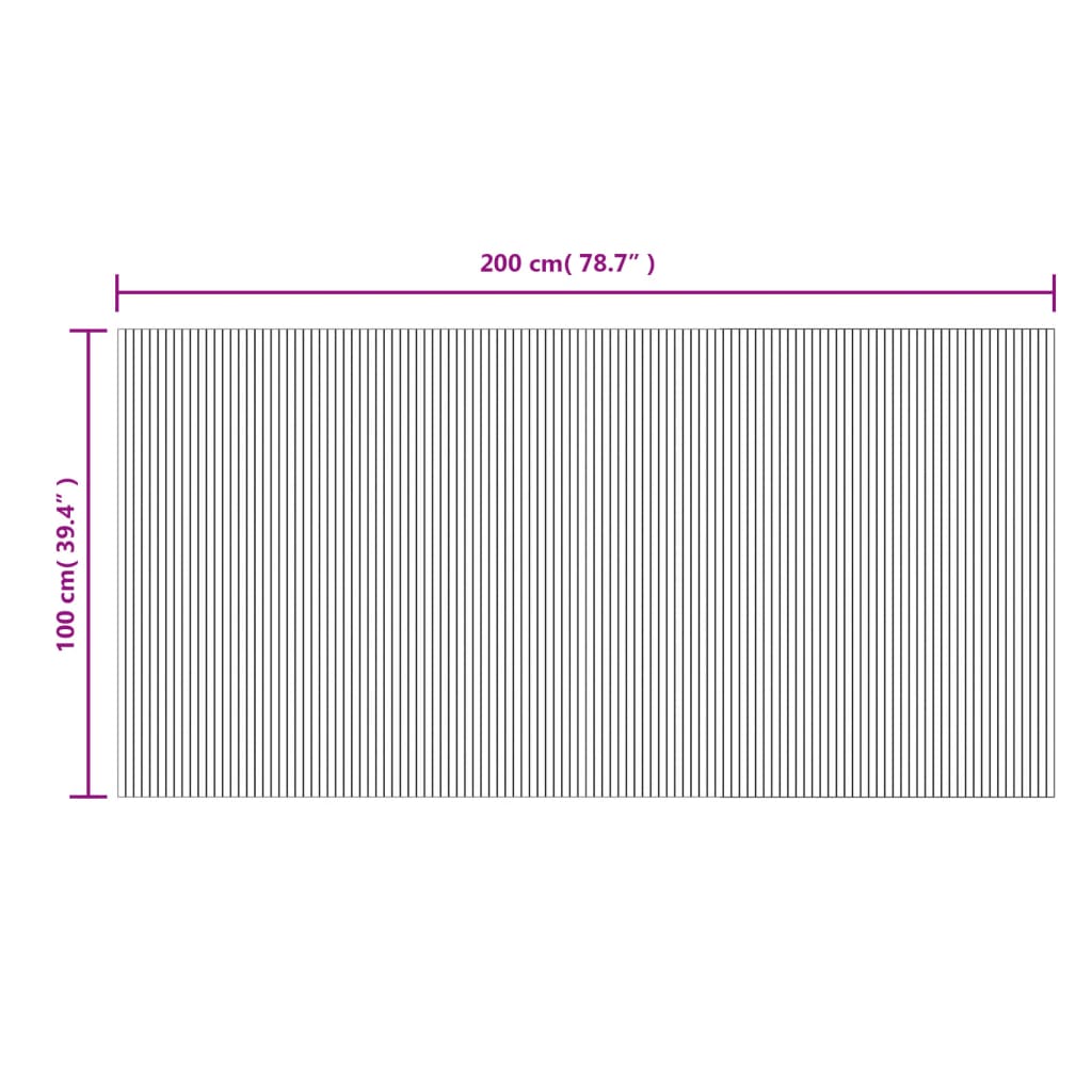 Tepih pravokutni sivi 100 x 200 cm od bambusa
