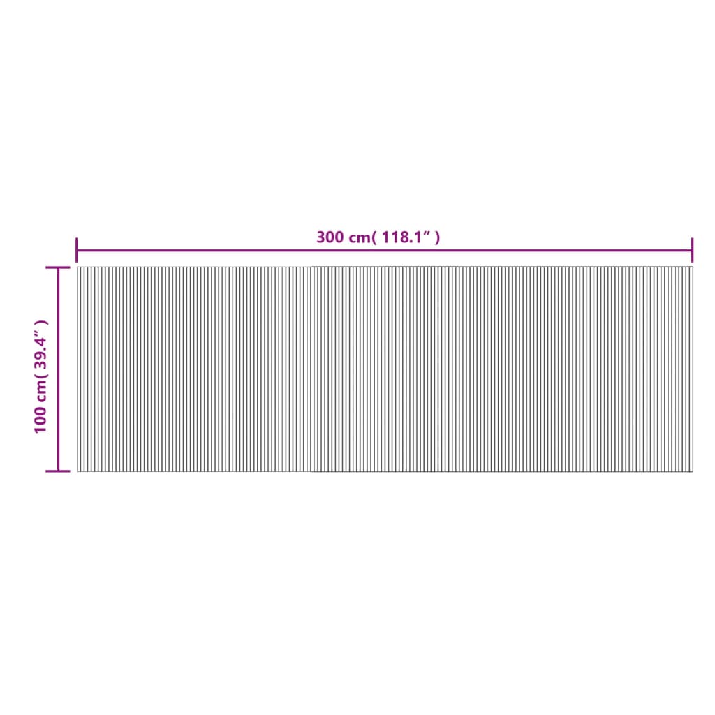 Tepih pravokutni tamnosmeđi 100 x 300 cm od bambusa