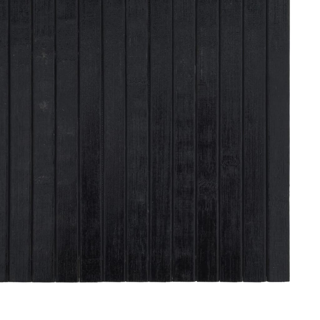Tepih pravokutni crni 100 x 500 cm od bambusa