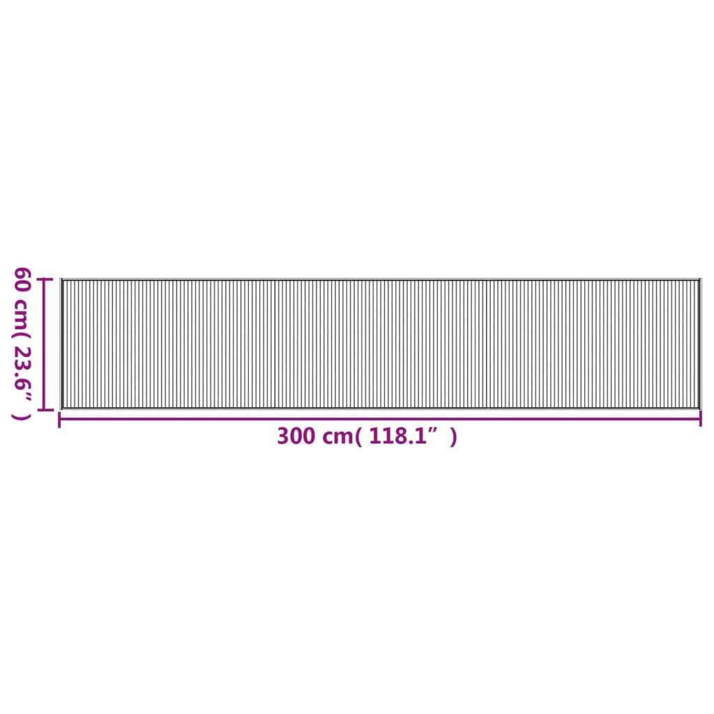 Tepih pravokutni svijetli prirodni 60 x 300 cm od bambusa