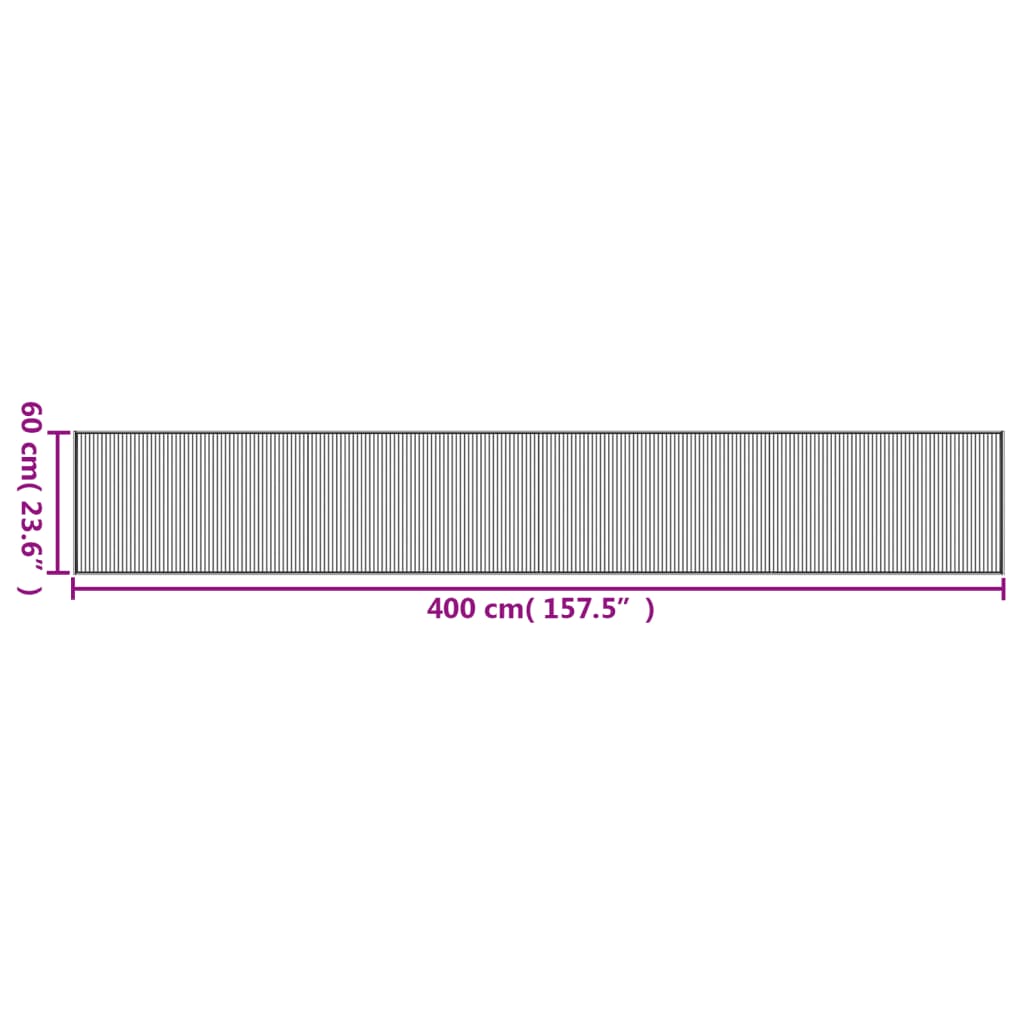 Tepih pravokutni sivi 60 x 400 cm od bambusa