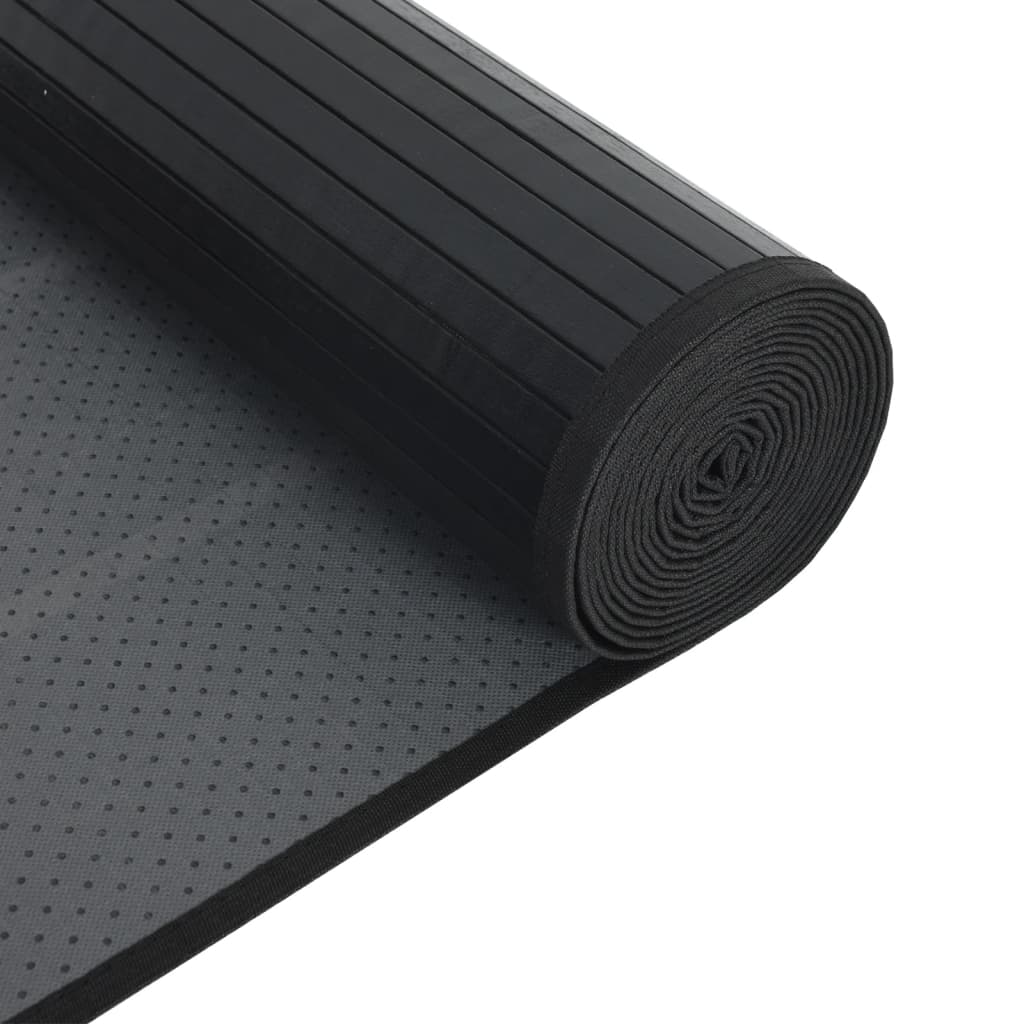 Tepih pravokutni crni 60 x 500 cm od bambusa