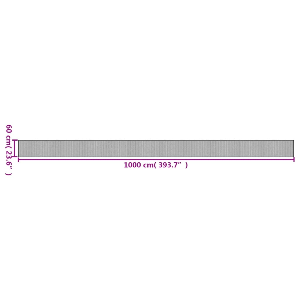 Tepih pravokutni crni 60 x 1000 cm od bambusa