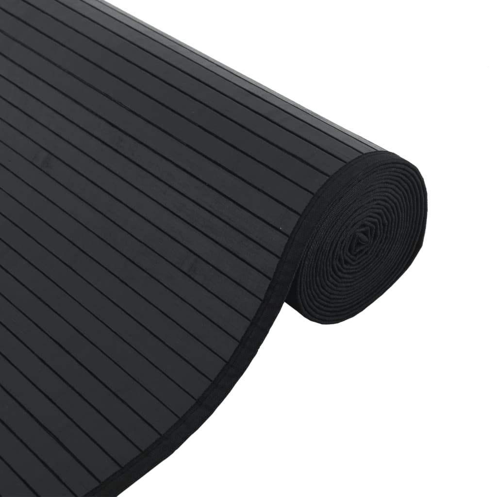 Tepih pravokutni crni 70 x 300 cm od bambusa