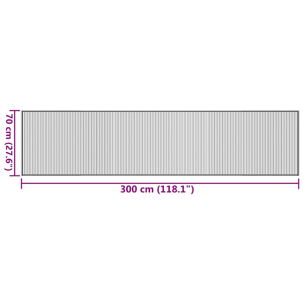 Tepih pravokutni smeđi 70 x 300 cm od bambusa