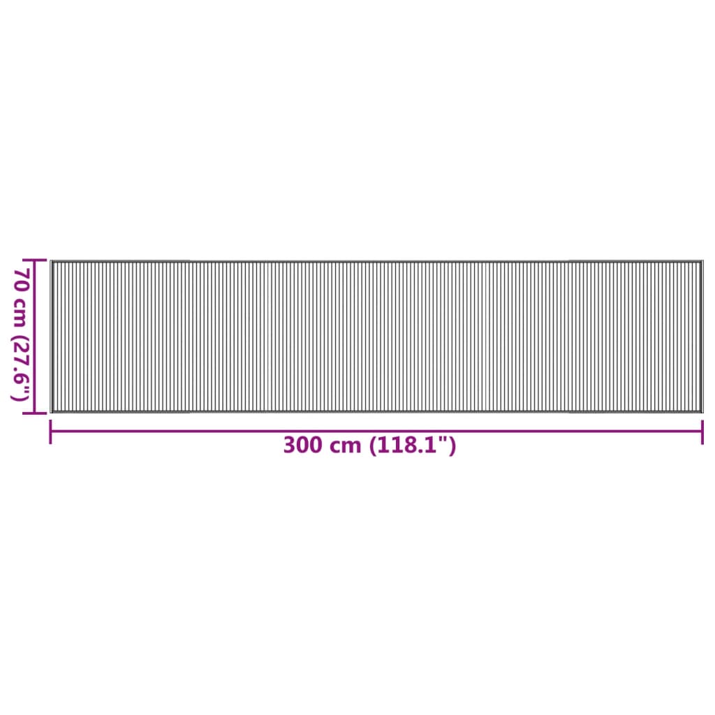 Tepih pravokutni svijetli prirodni 70 x 300 cm od bambusa