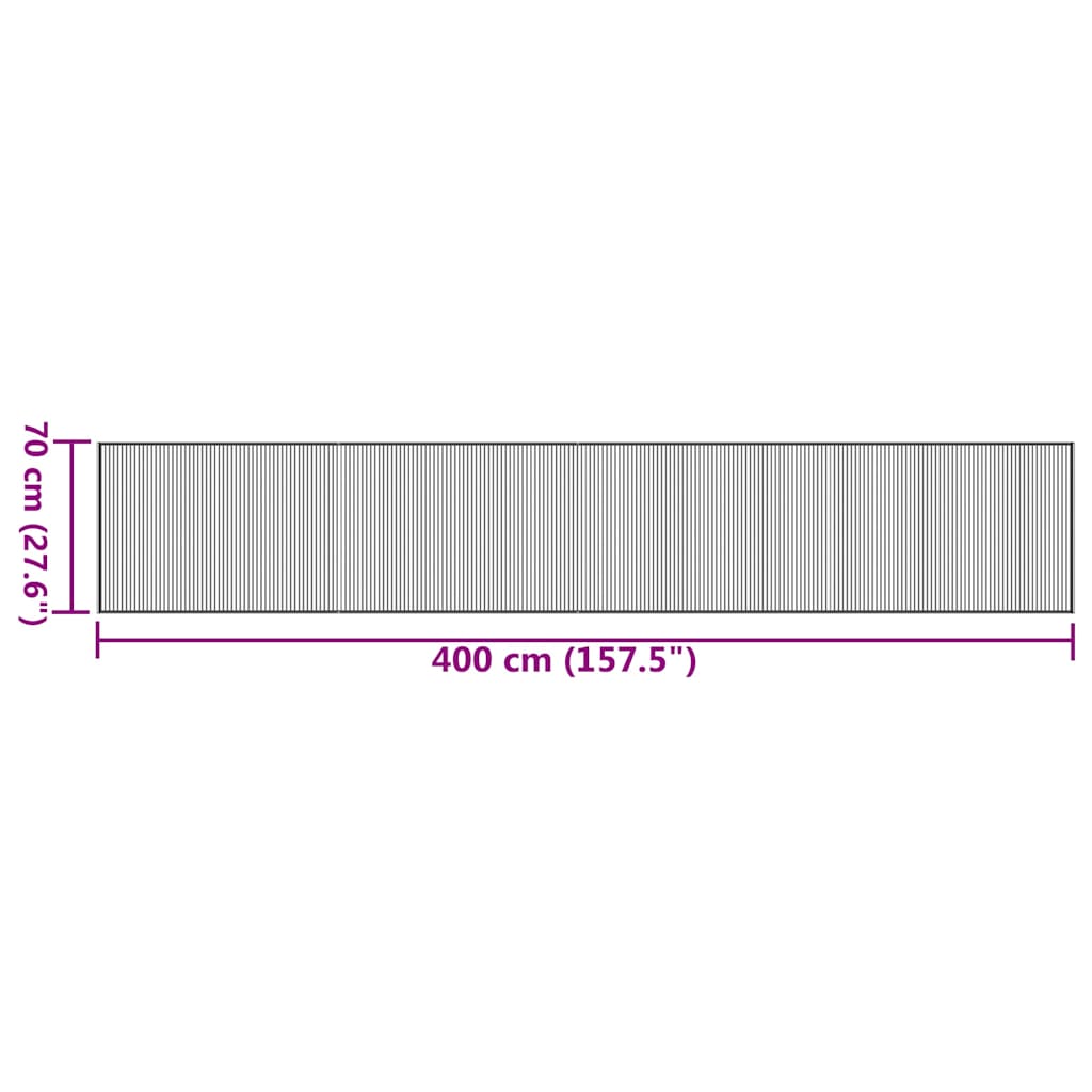 Tepih pravokutni smeđi 70 x400 cm od bambusa
