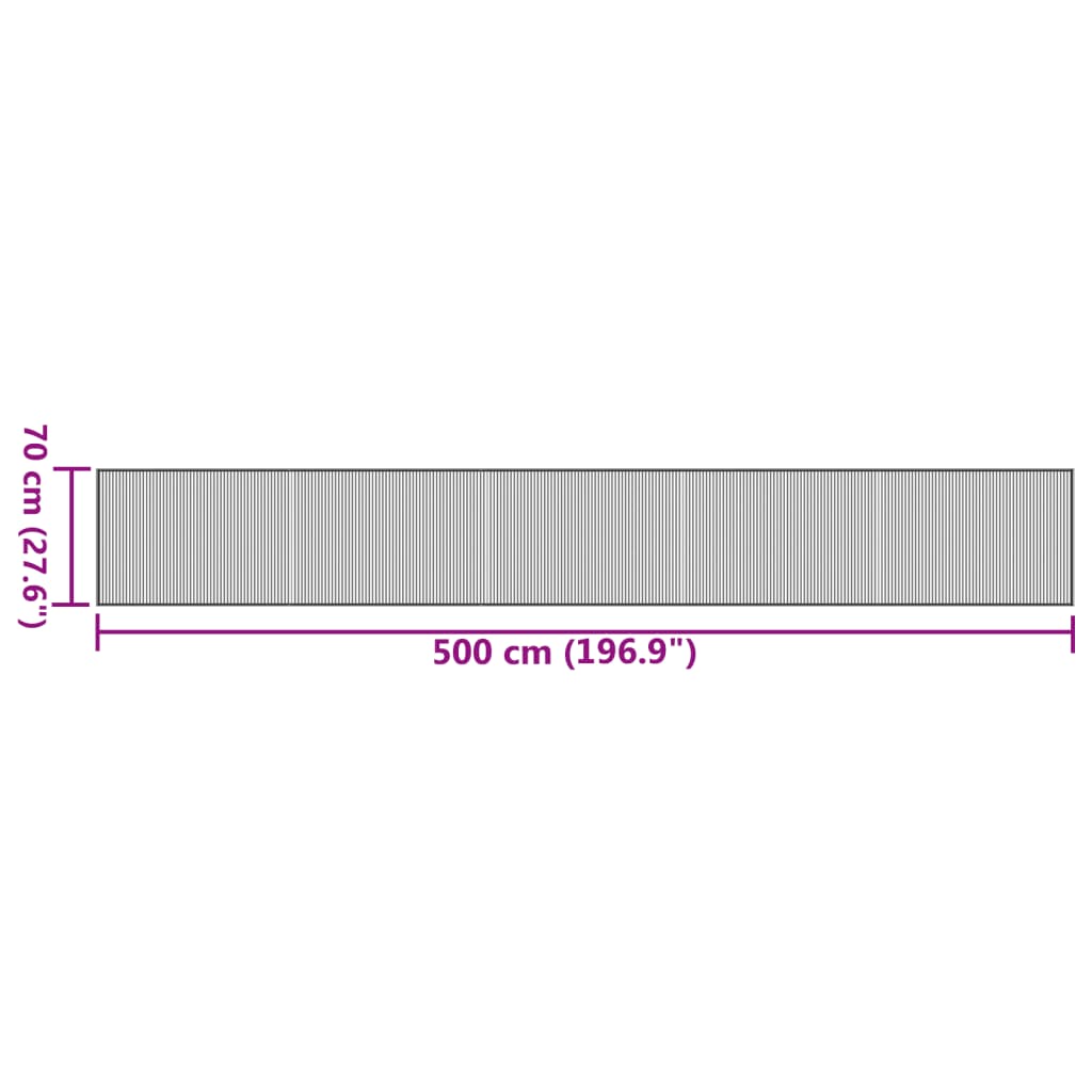Tepih pravokutni crni 70 x 500 cm od bambusa