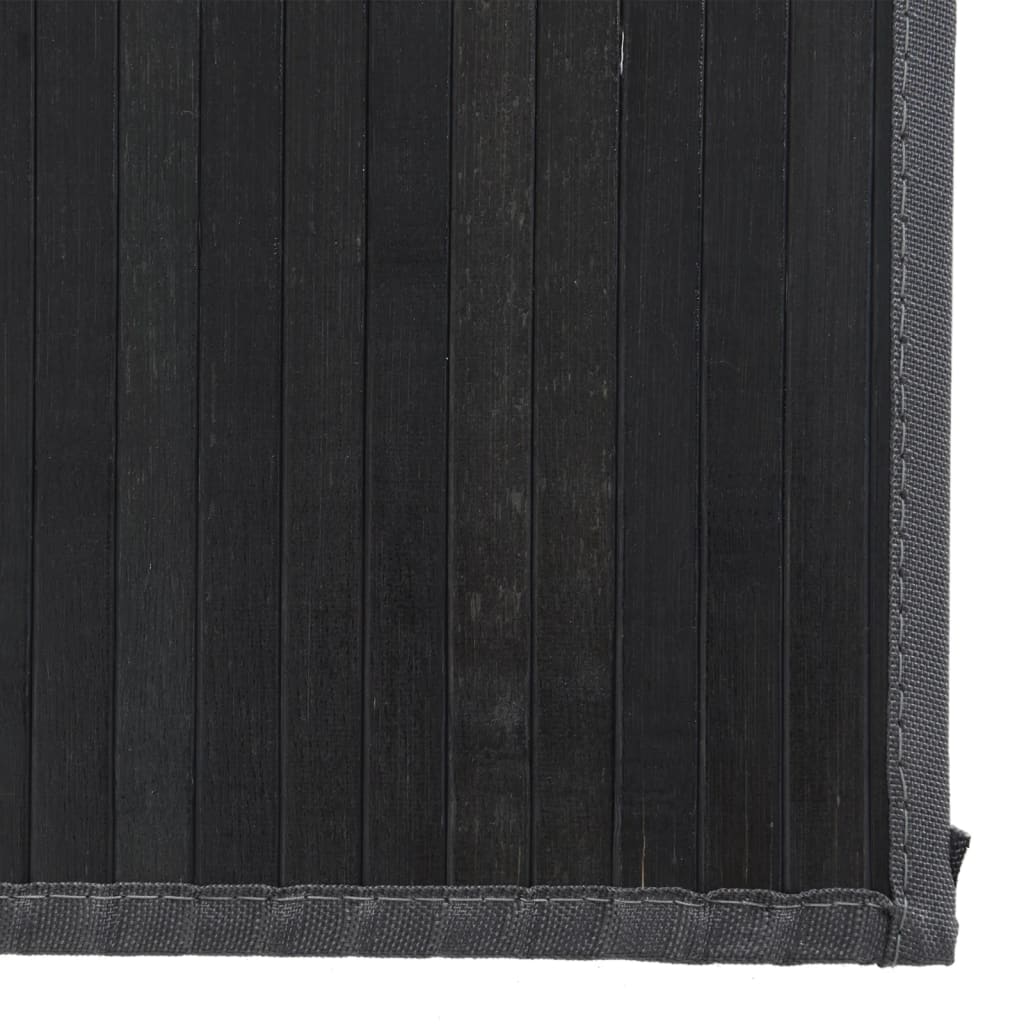 Tepih pravokutni crni 80 x 200 cm od bambusa