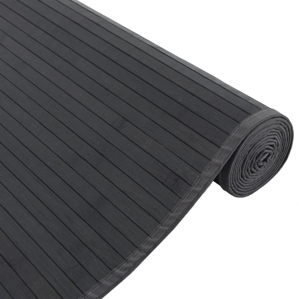 Tepih pravokutni crni 80 x 300 cm od bambusa