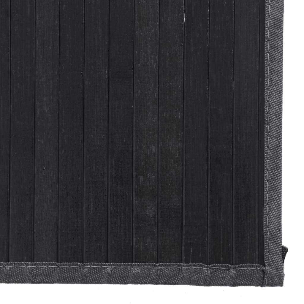 Tepih pravokutni crni 80 x 300 cm od bambusa