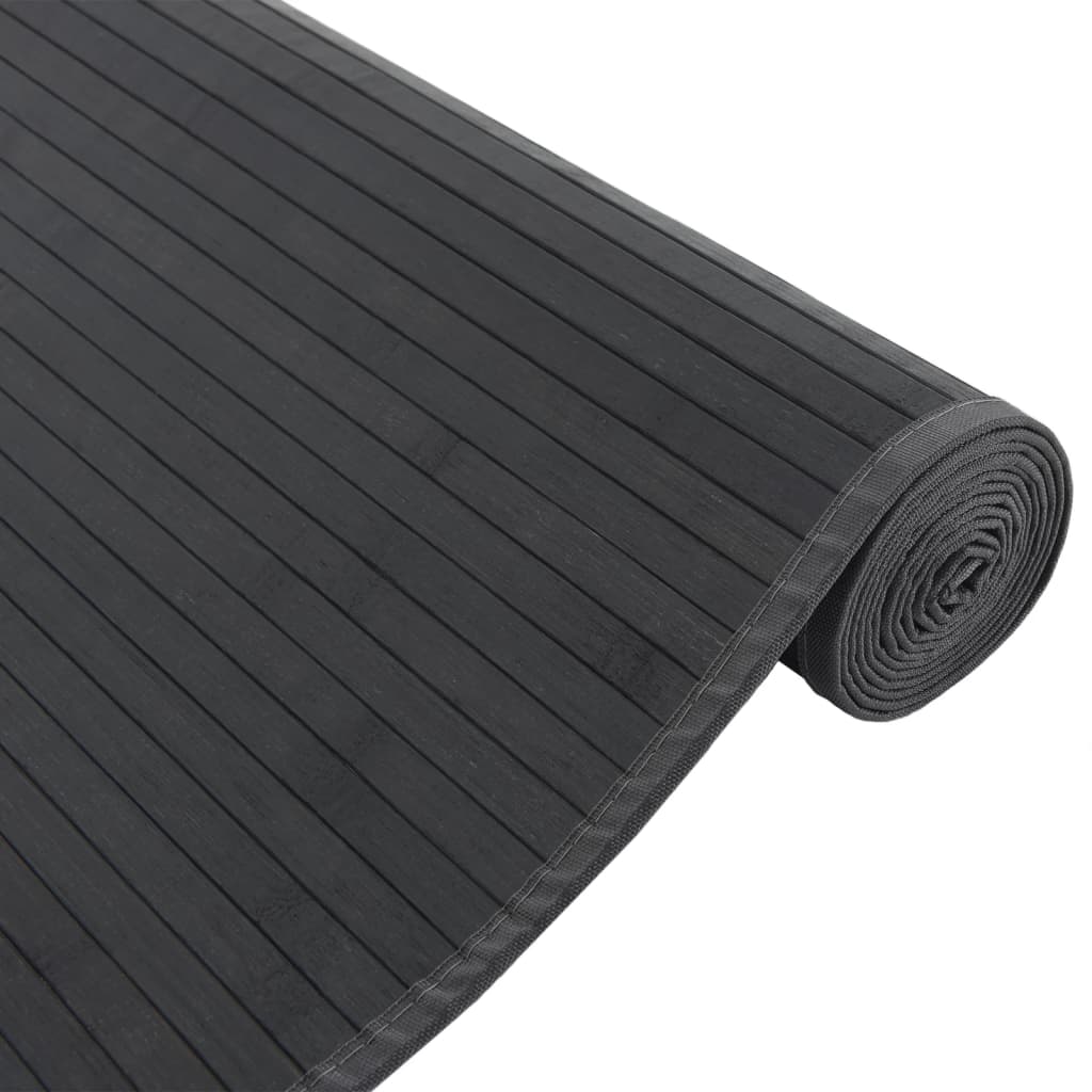 Tepih pravokutni crni 80 x 500 cm od bambusa