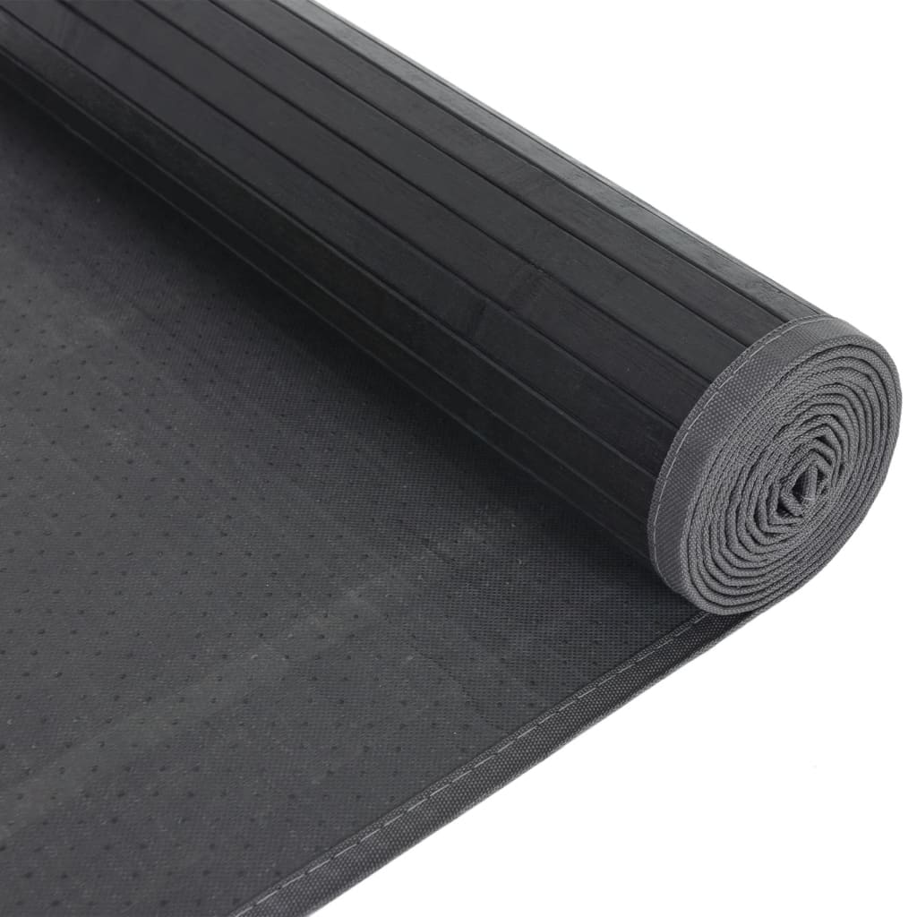Tepih pravokutni crni 80 x 500 cm od bambusa