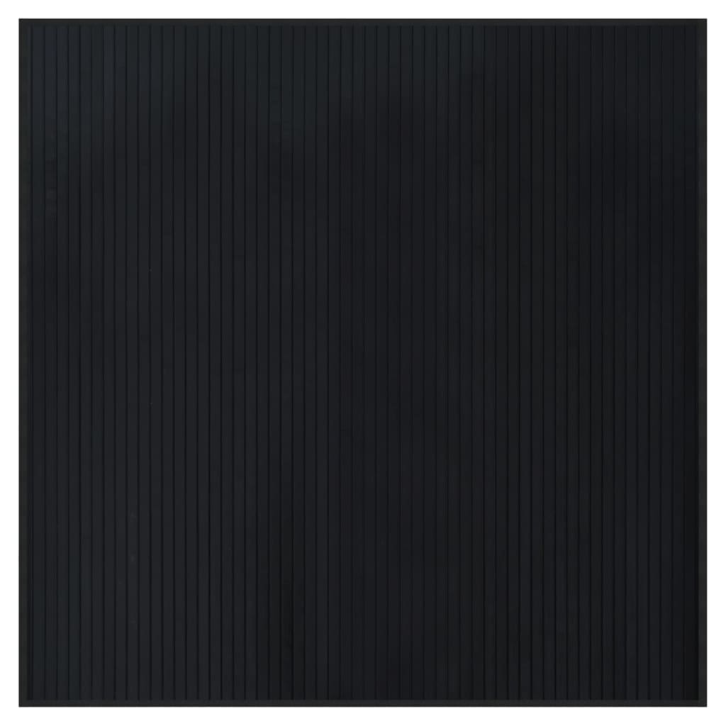 Tepih kvadratni crni 100x100 cm bambus