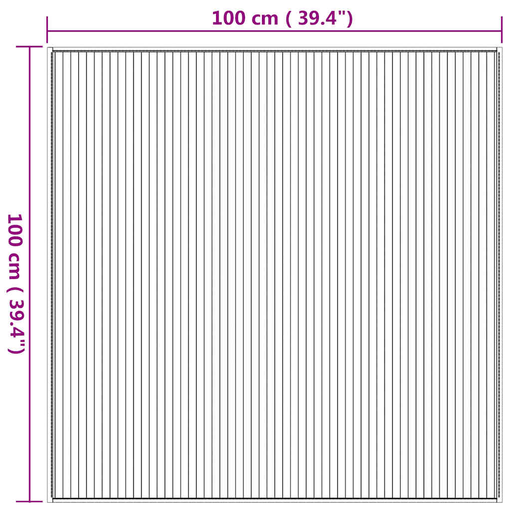 Tepih Kvadratni Prirodni 100x100 cm Bambus