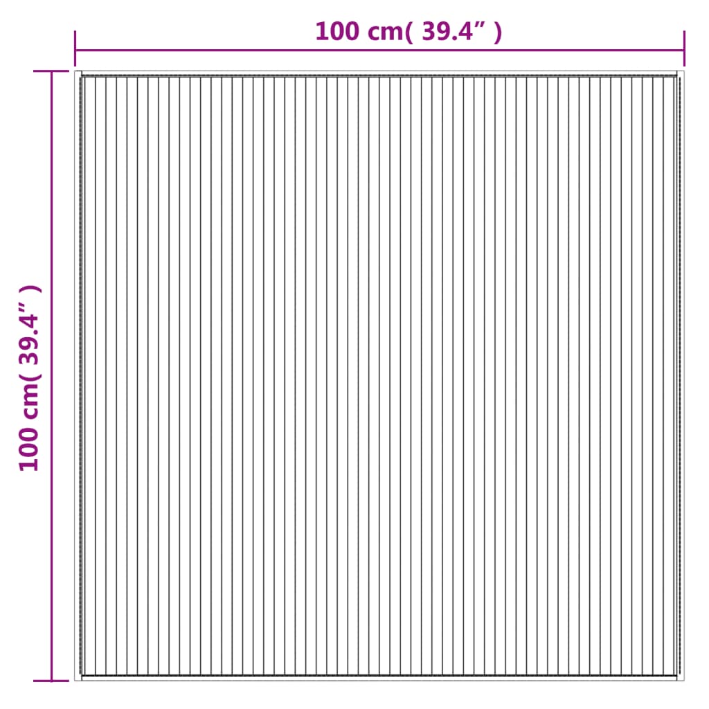 Tepih kvadratni sivi 100 x 100 cm od bambusa