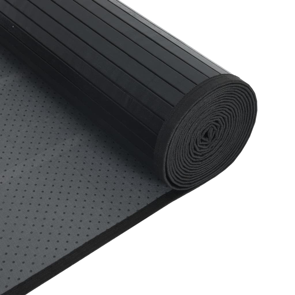 Tepih pravokutni crni 100 x 1000 cm od bambusa