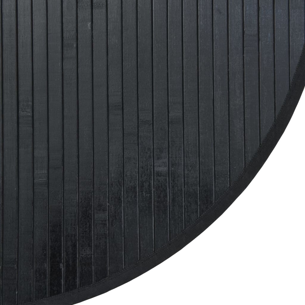 Okrugli tepih crni 60 cm bambus