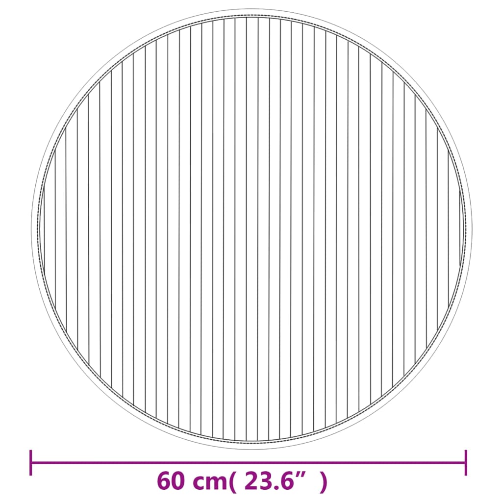 Okrugli tepih crni 60 cm bambus