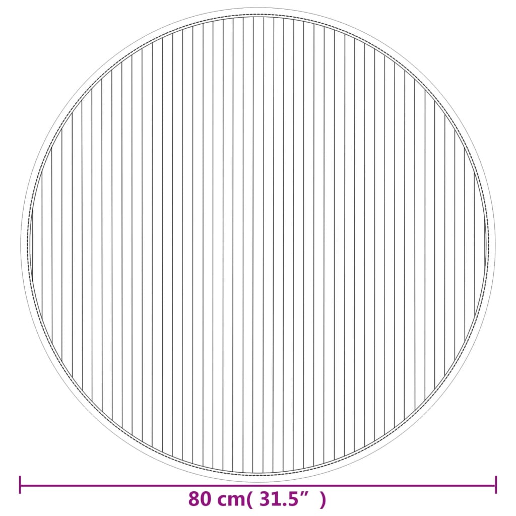 Okrugli tepih sivi 80 cm od bambusa