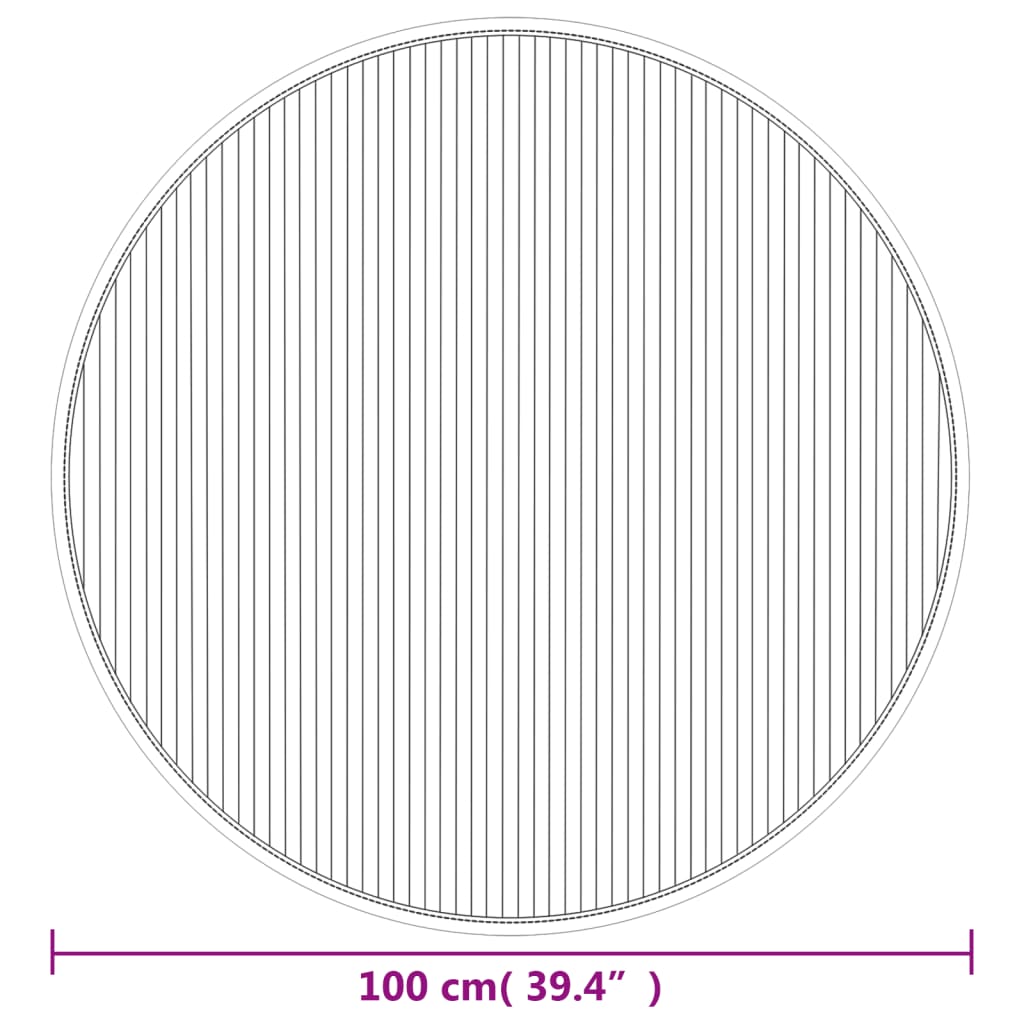 Okrugli tepih sivi 100 cm od bambusa