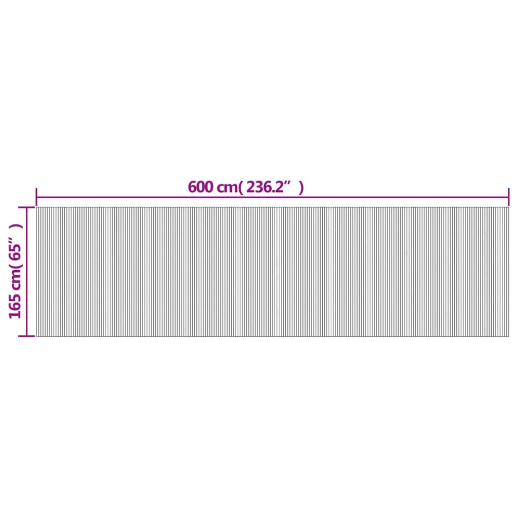 Sobna pregrada tamnosmeđa širina 600 cm visina 165 cm od bambusa