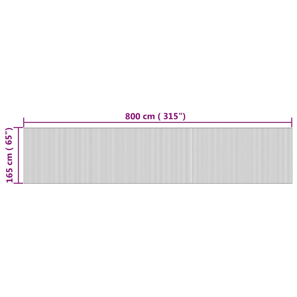 Sobna pregrada prirodna širina 800 cm visina 165 cm od bambusa
