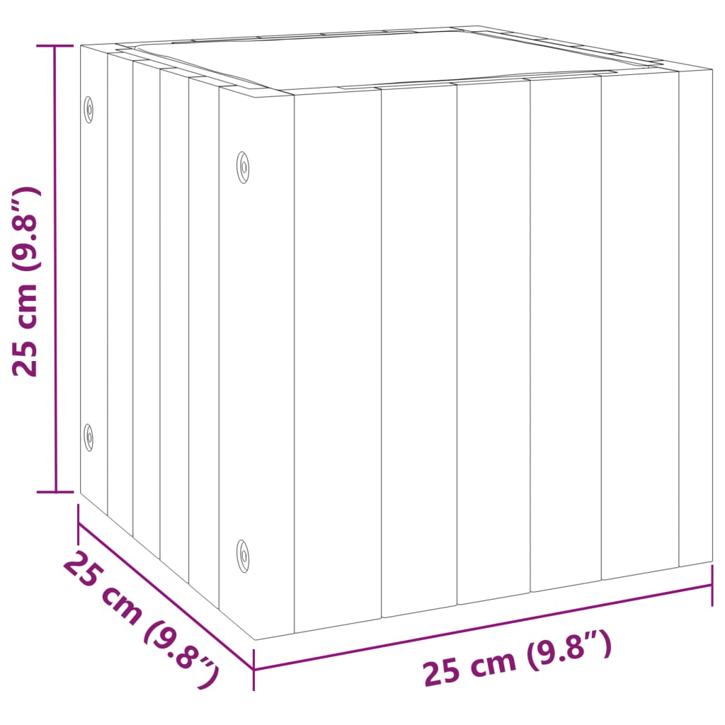 Vrtna sadilica 25x25x25 cm od masivnog bagremovog drva